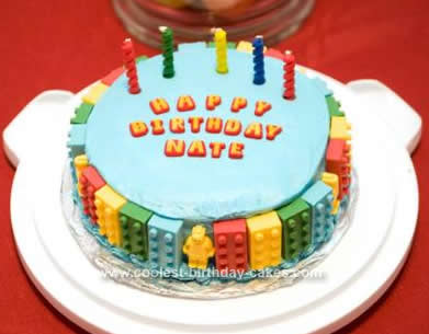 LEGO Birthday Cake Homemade Idea