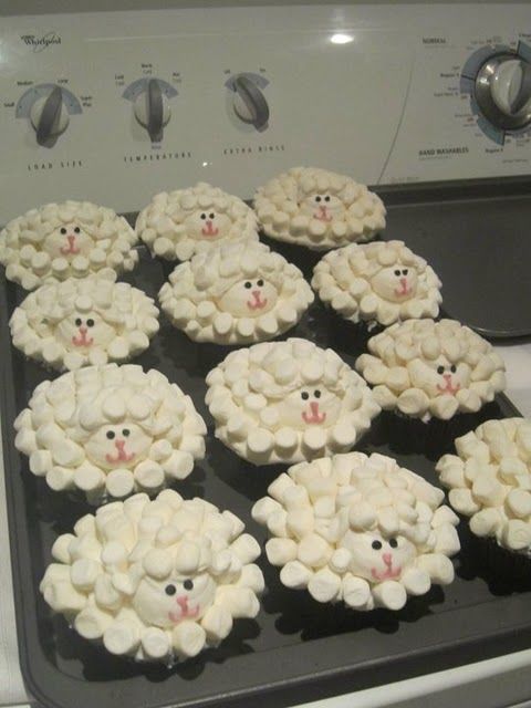 Marshmallow Sheep Cupcakes