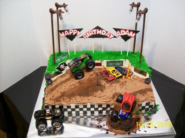 6 Photos of 3 Tier Monster Jam Cakes