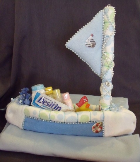 Nautical Baby Shower Diaper Cake Boat