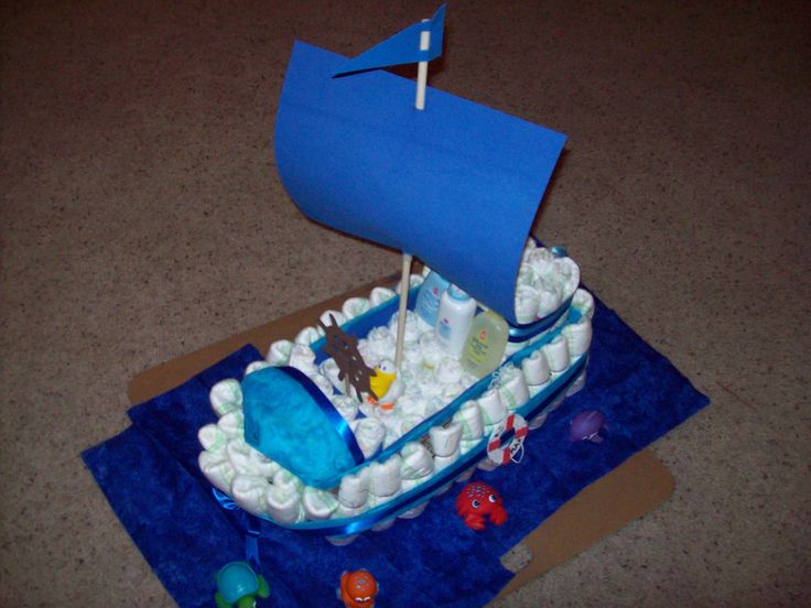 Nautical Baby Shower Diaper Cake Boat