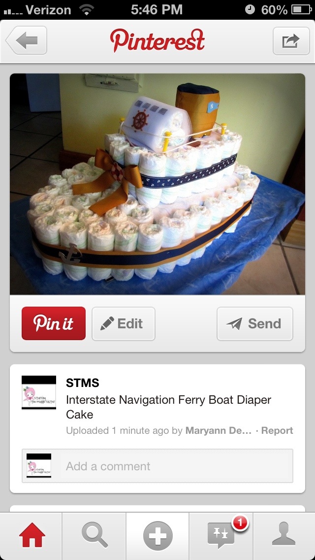 Nautical Theme Baby Shower Diaper Cake Boat