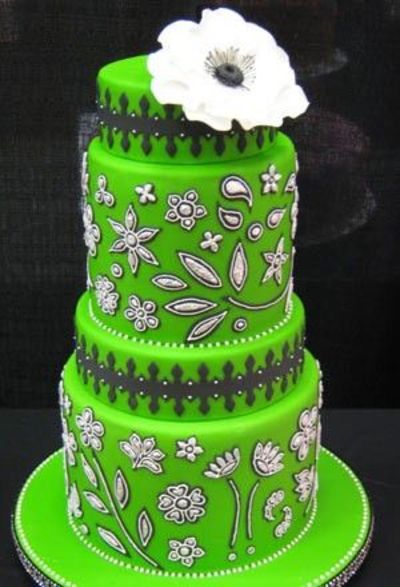 Neon Green Wedding Cake