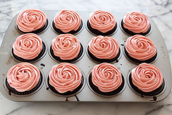 Nutella Chocolate Raspberry Cupcakes