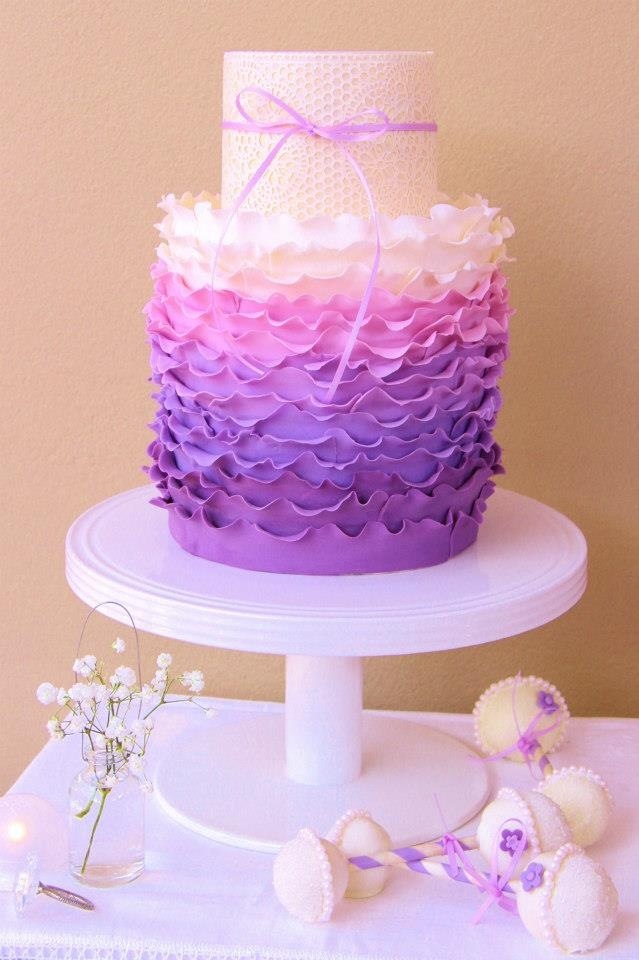 Pink and Purple Ombre Cake