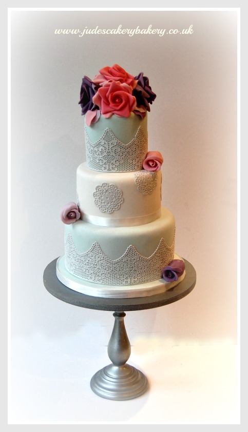 Pink and Purple Wedding Cake