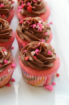 Pink Chocolate Cupcakes with Buttercream