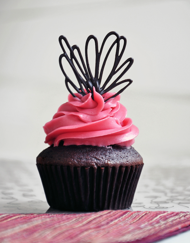 Pink Chocolate Cupcakes