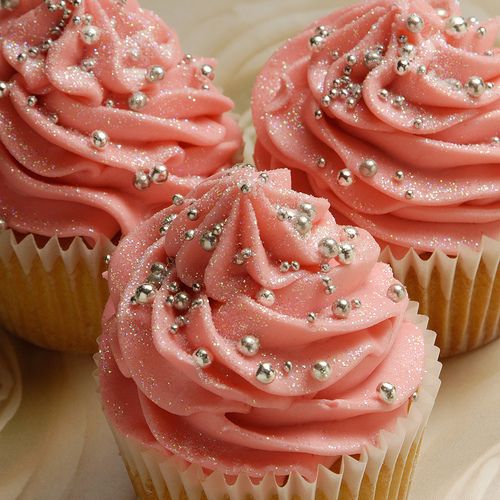 Pink Glitter Cupcakes