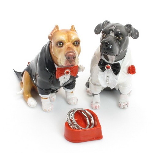 Pit Bull Wedding Cake Topper