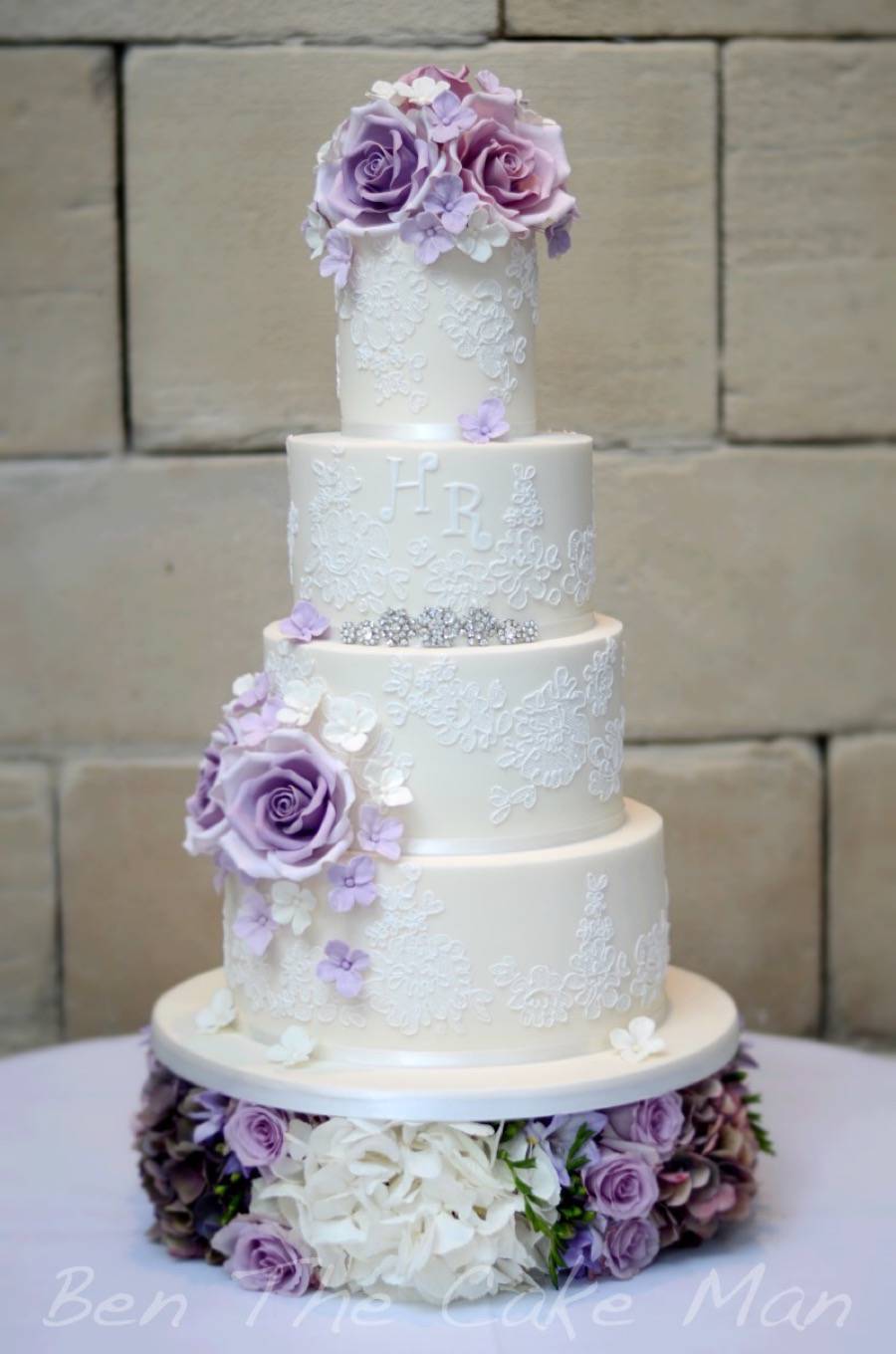 Purple Lace Wedding Cake