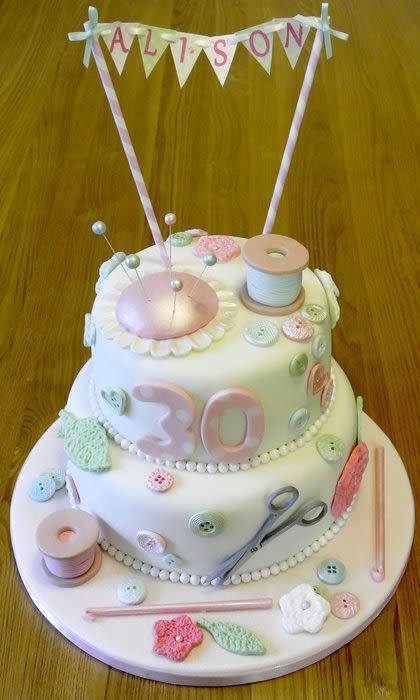 Sewing Themed Birthday Cake Sewing Themed Birthday Cake
