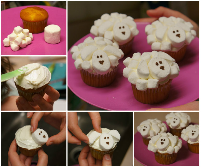 Sheep Cupcakes with Marshmallows