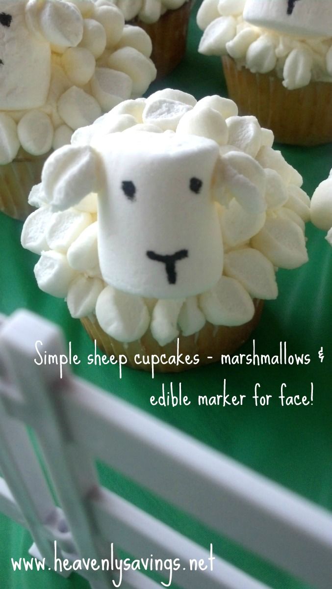 Sheep Cupcakes with Marshmallows