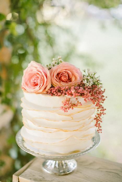 Small Wedding Cake with Flower