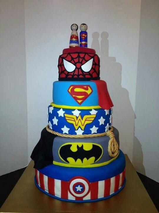 Super Hero Grooms Cake
