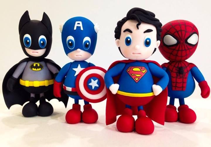 Super Heroes Fondant Cake Super Heroes Fondant Cake