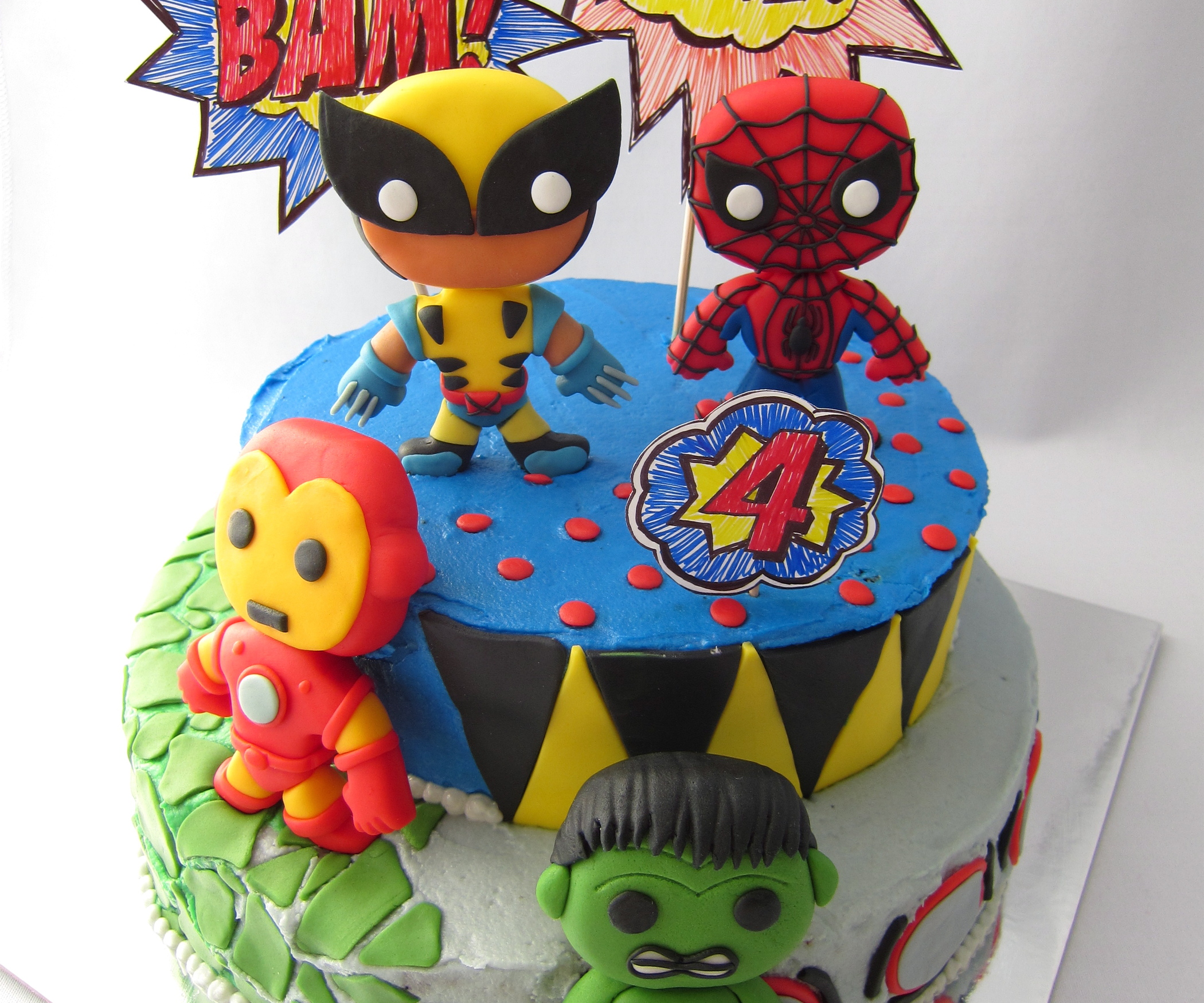 Superhero Fondant Birthday Cake Superhero Fondant Birthday Cake