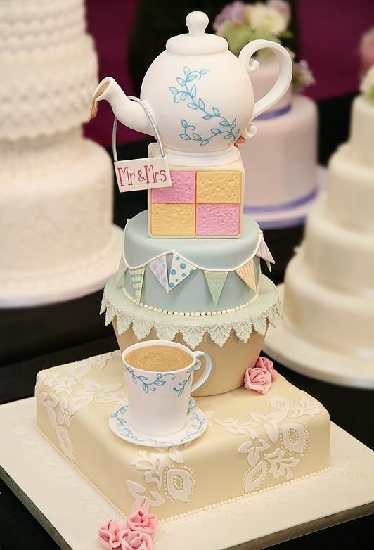 Tea Party Wedding Shower Cake