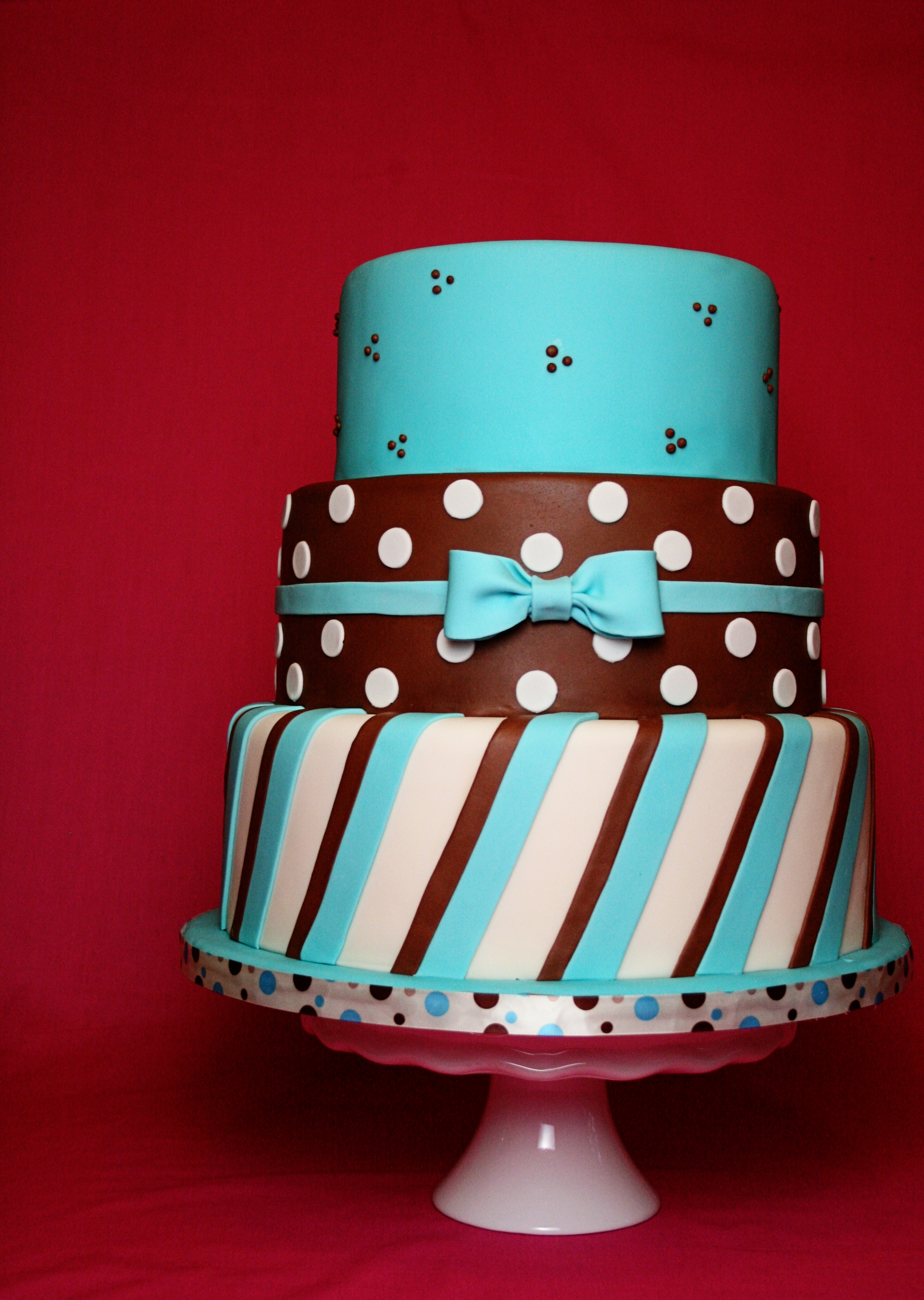 Teal and Brown Cake