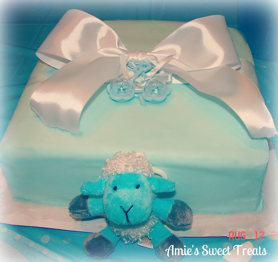 Tiffany Blue Baby Shower Cake