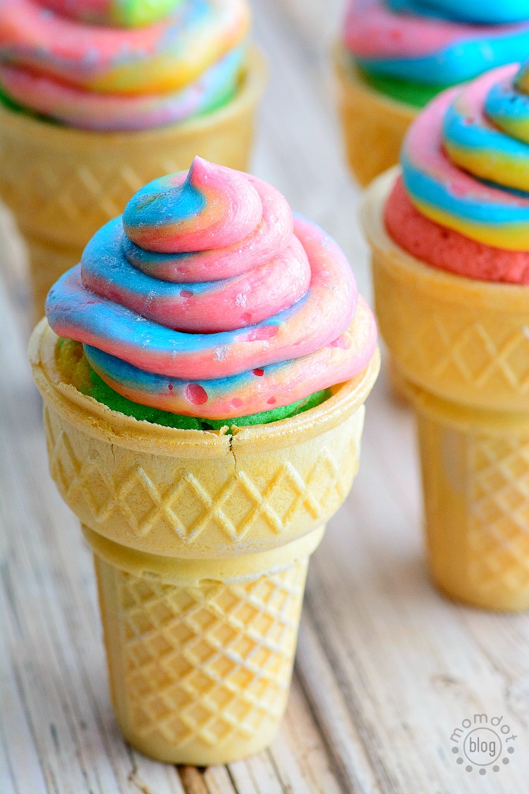 Unicorn Poop Cupcake Cones