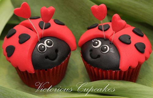 Valentine Lady Bug Cupcake Ideas