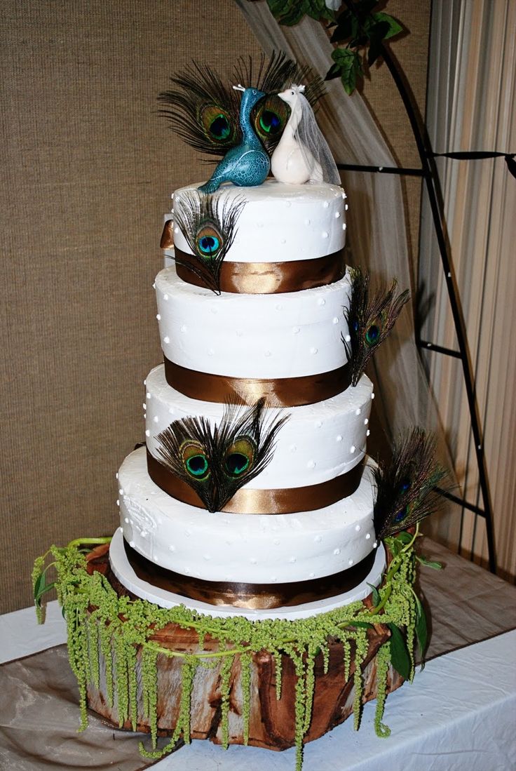 Wedding Cake with Peacock