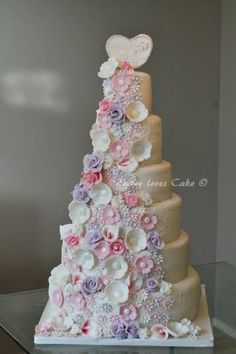 Wedding Cakes with Waterfall of Flowers
