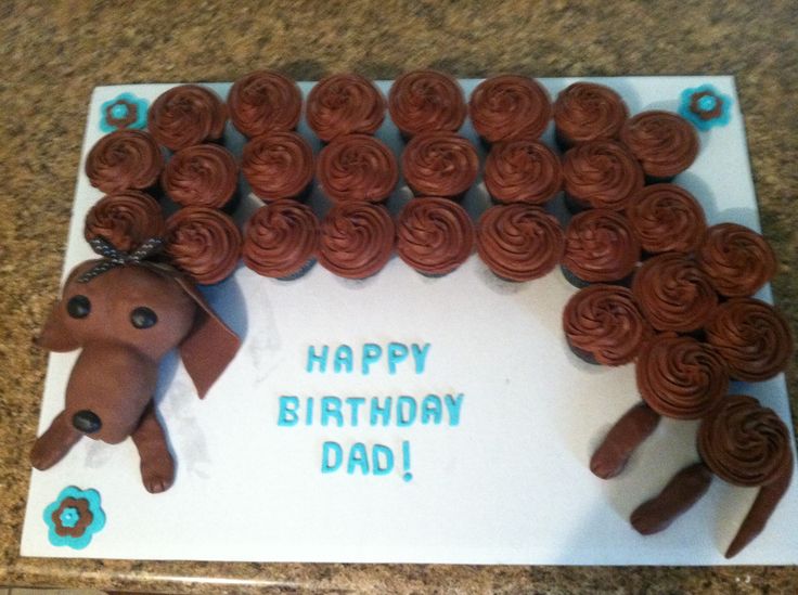 Weenie Dog Cupcake Cake