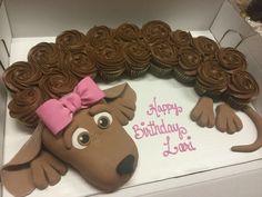Weiner Dog Cupcake Cake