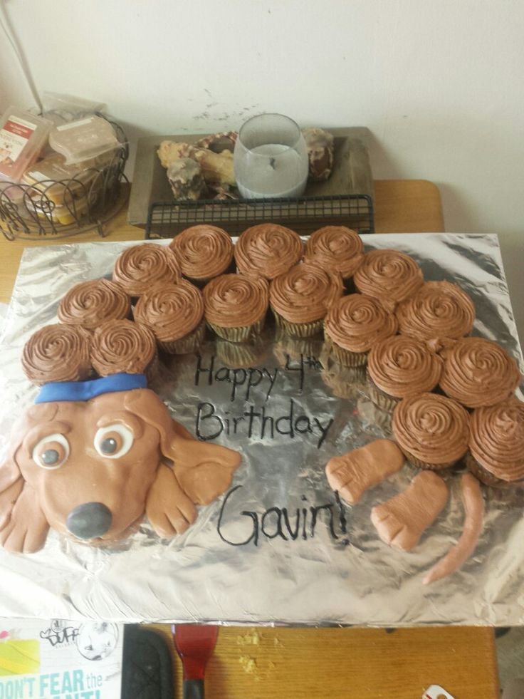 Weiner Dog Cupcake Cake