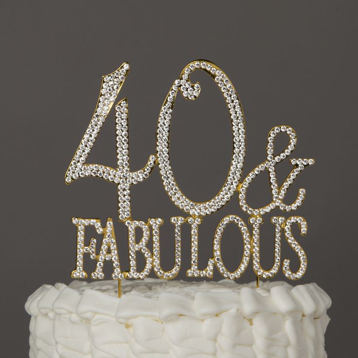 40th Gold Birthday Cake Topper 40th Gold Birthday Cake Topper