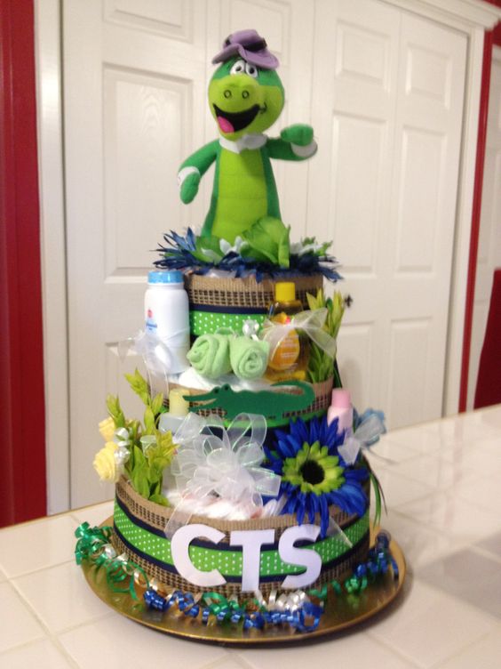 Alligator Baby Shower Diaper Cake Alligator Baby Shower Diaper Cake