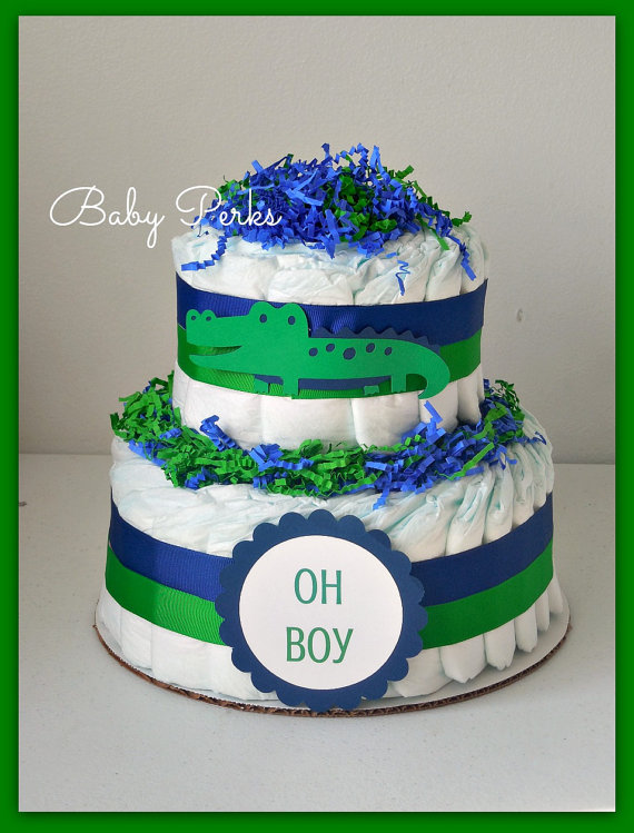 Alligator Baby Shower Diaper Cake Alligator Baby Shower Diaper Cake