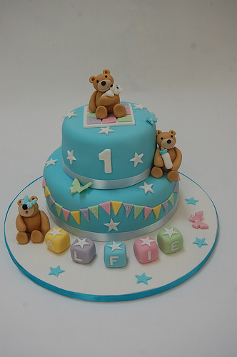 Beautiful Bear Birthday Cake