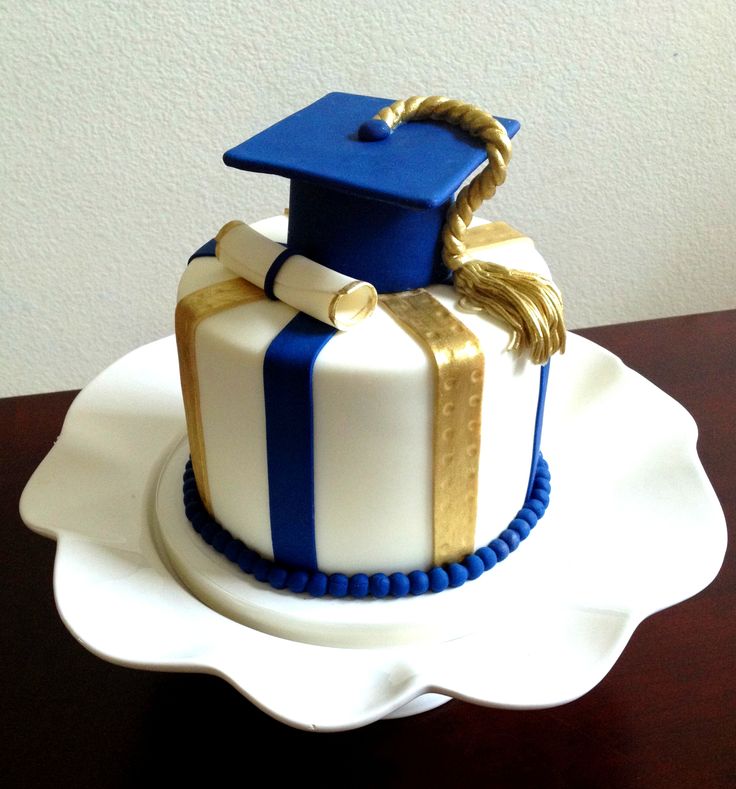 Blue and Gold Graduation Cake Ideas