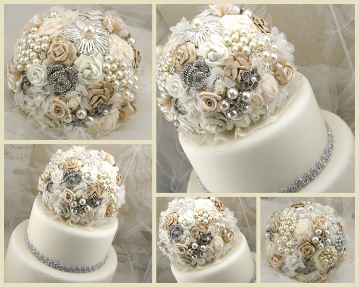 Brooch Wedding Cake Topper