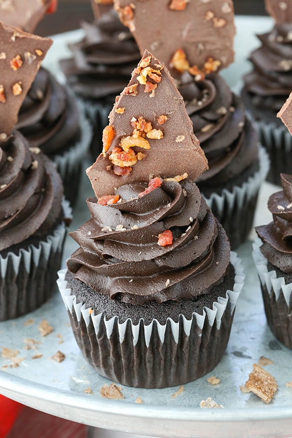 Chocolate Cupcakes with Bacon