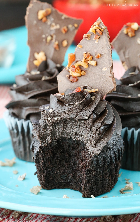 Chocolate Cupcakes with Bacon