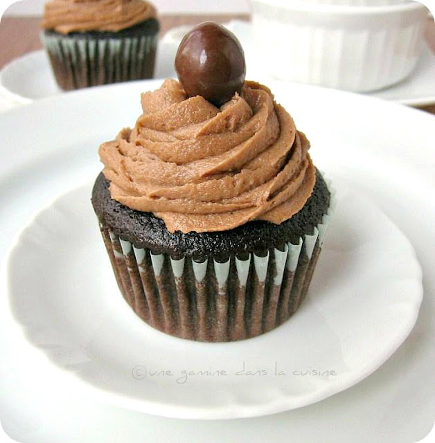 Chocolate Cupcakes with Nutella Frosting