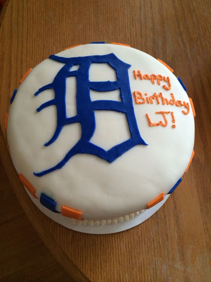Detroit Tiger Theme Birthday Cake