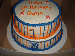 Detroit Tiger Theme Birthday Cake