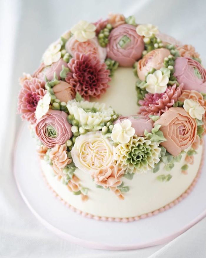 Flower Birthday Cake Buttercream Flower Birthday Cake Buttercream