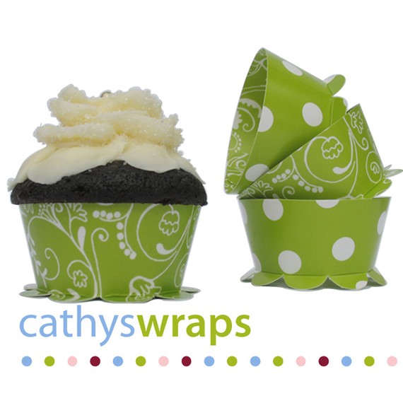 Green Cupcake Wraps for Weddings