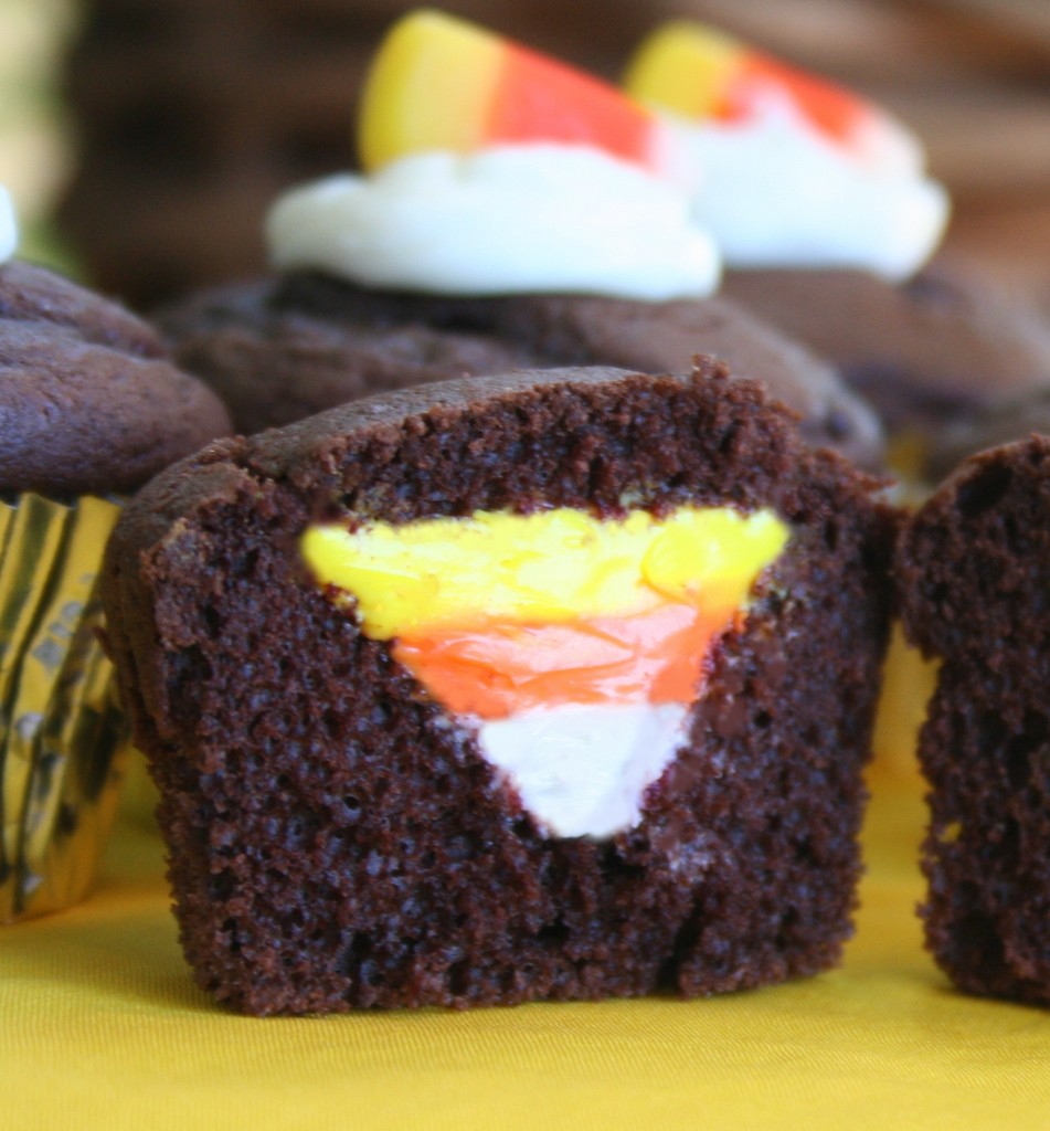 Halloween Cupcakes with Candy Corn