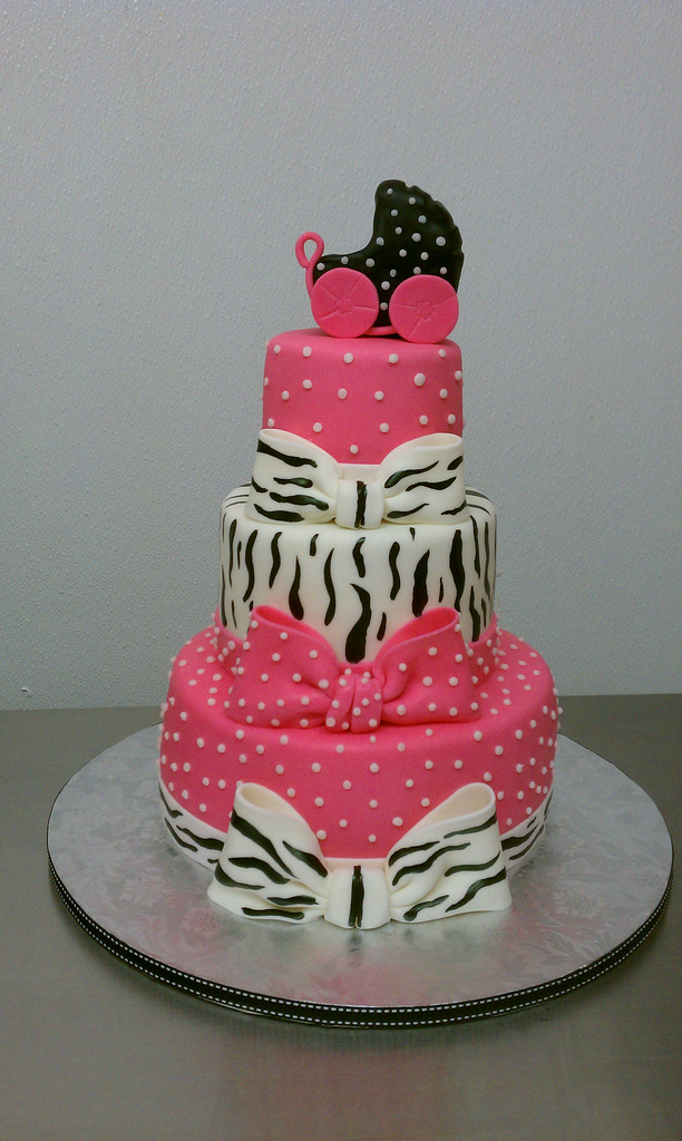 Hot Pink Zebra Baby Shower Cake Hot Pink Zebra Baby Shower Cake