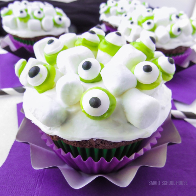 Marshmallow Monster Cupcakes with Eyeballs