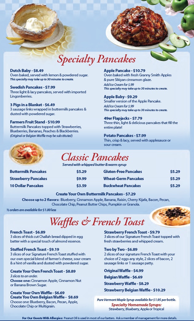 Original Pancake House Menu Prices