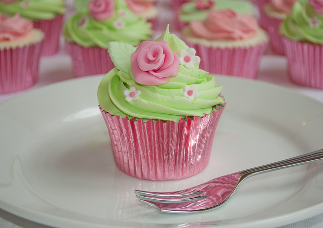 Pink and Green Cupcakes